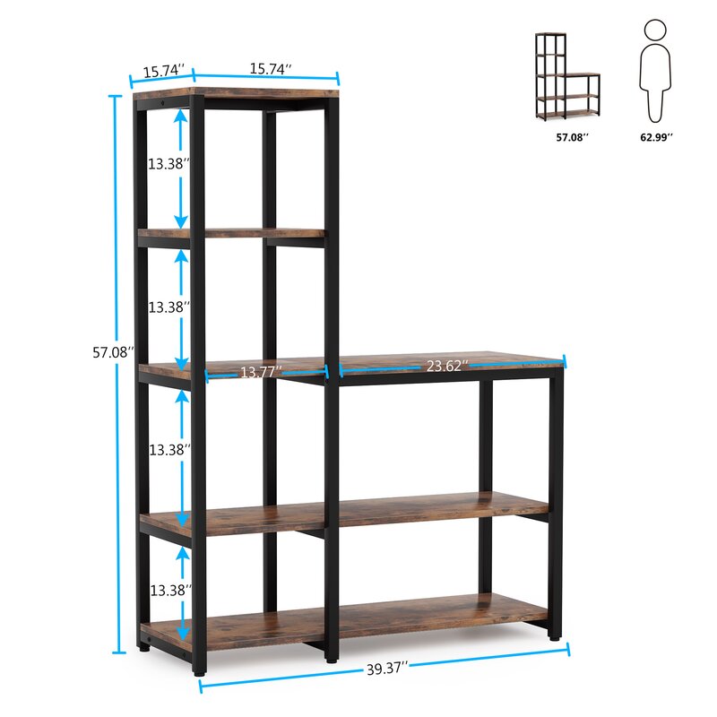 17 Stories Elizah Geometric Bookcase & Reviews | Wayfair