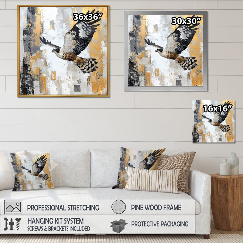 Hawk Soaring Over The Mountains II - Hawk, impression d'art mural, Toile tendue, Ne s’applique pas, H 16 po x l 16 po