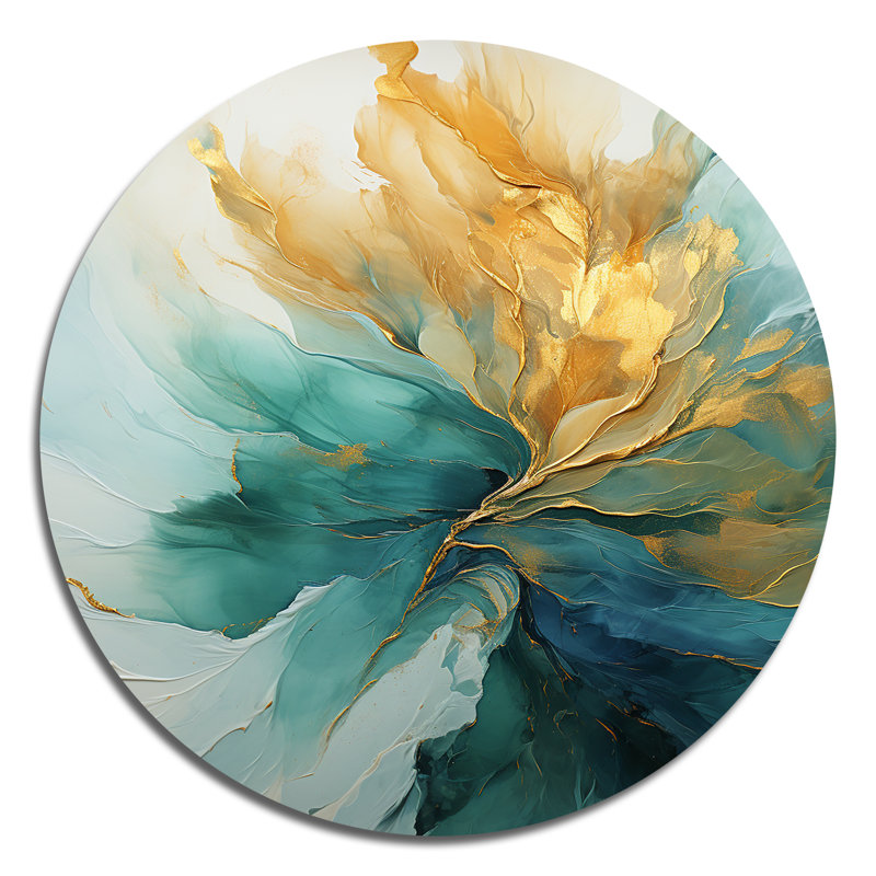 Dodson - Art abstrait rond en métal, H 16 po x l 16 po