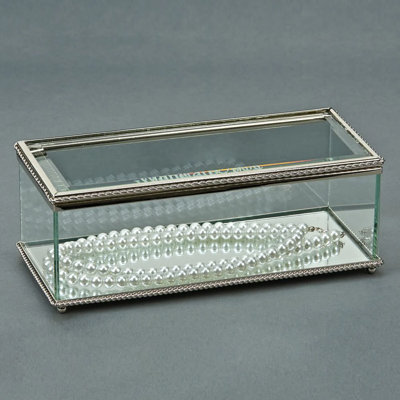 Glass Jewelry Box + Mirror