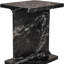 Table de bout à piédestal en marbre noir 20 po