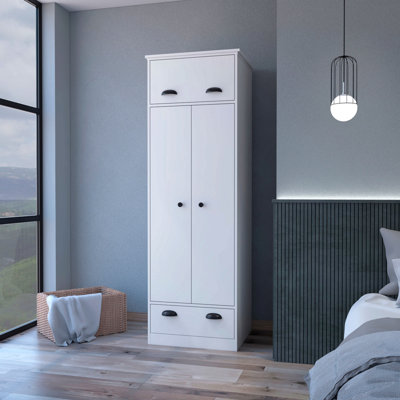 Armoire blanche à 1 porte et 1 tiroir