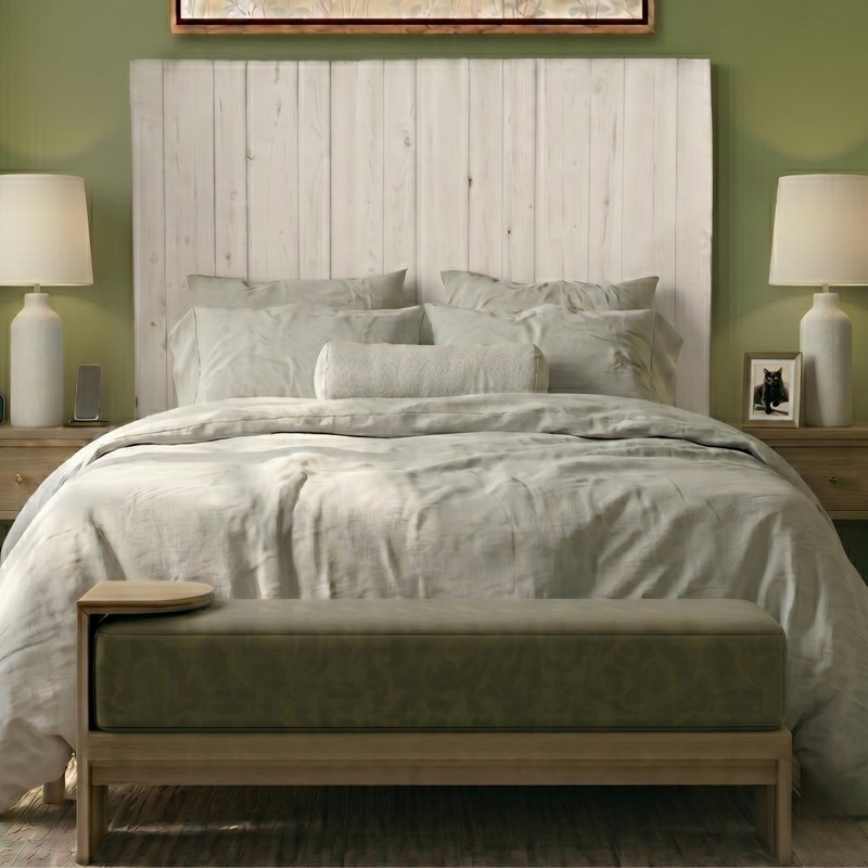 Davel Solid Wood Headboard, Full / Double, Whitewash