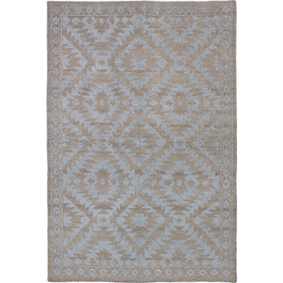 Tapis de zone en laine 5 pi 3 po x 7 pi 9 po main-of-kind noué la Cadwell