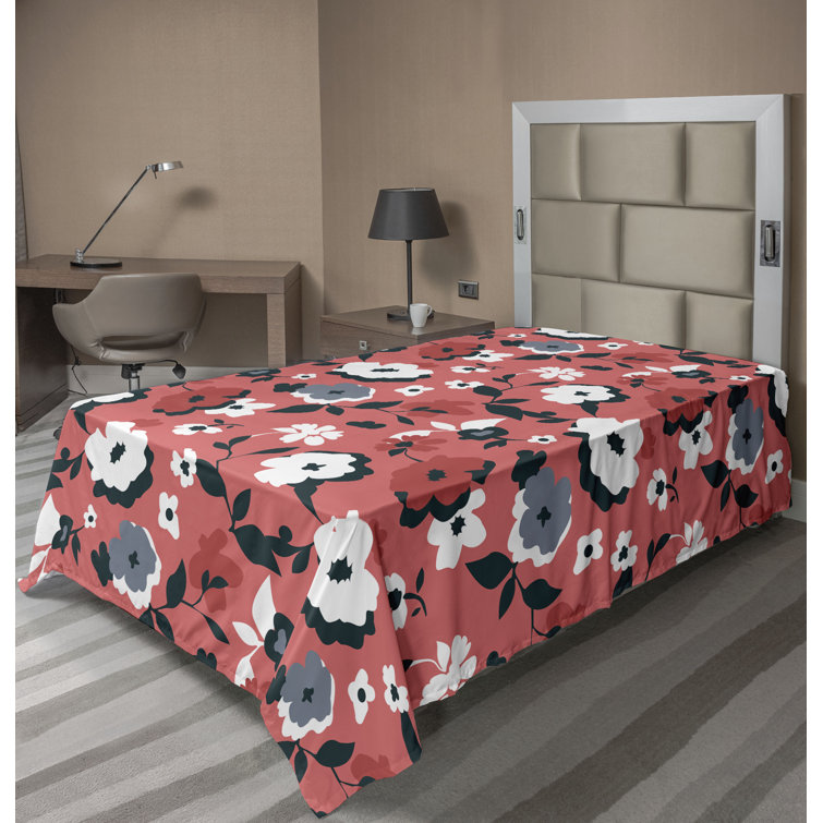 Drap plat à motif floral bohème Ambesonne