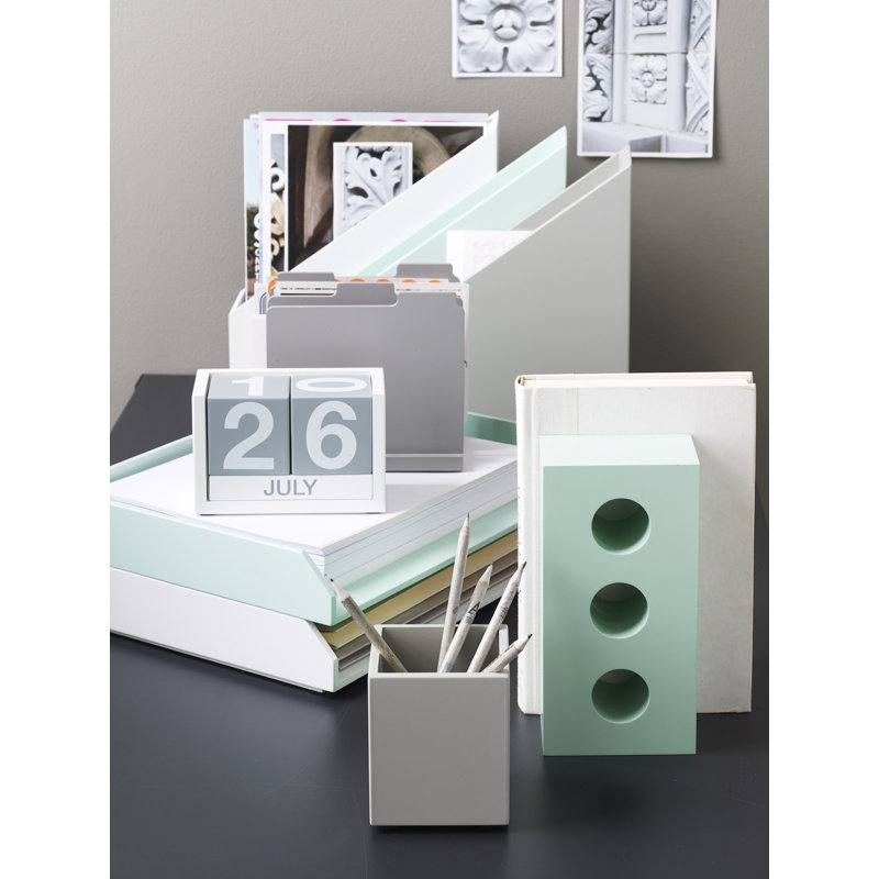 Gray MDF Modern Desktop File Organizer