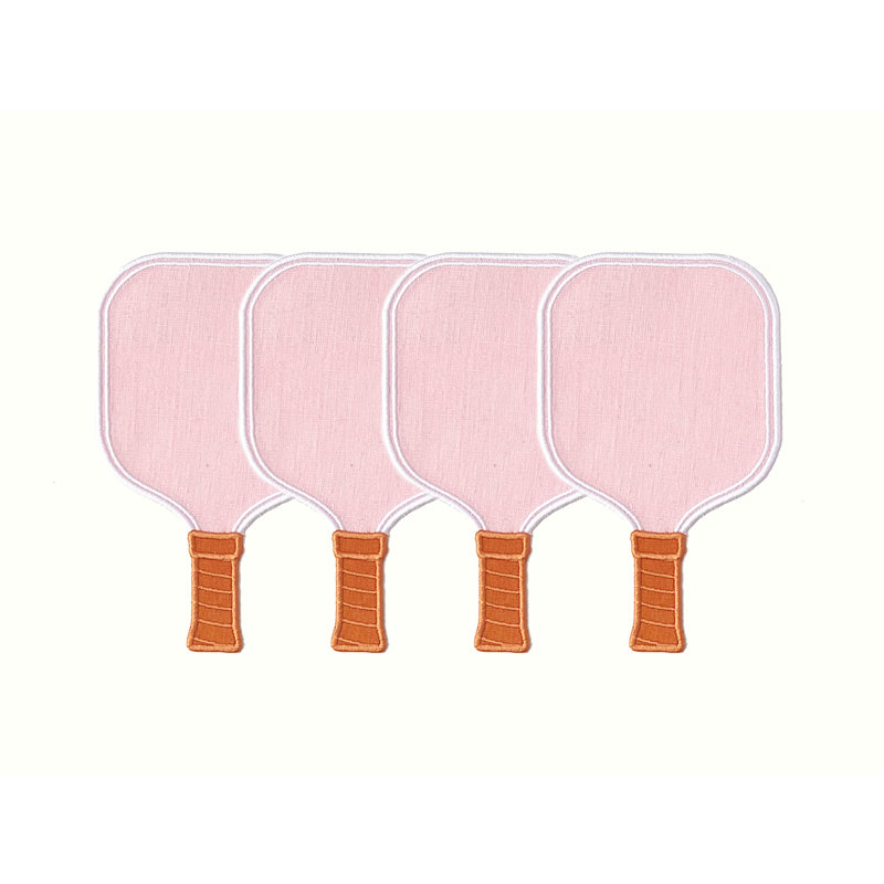 Pickleball Paddle Cocktail Napkins, Pink/Brown
