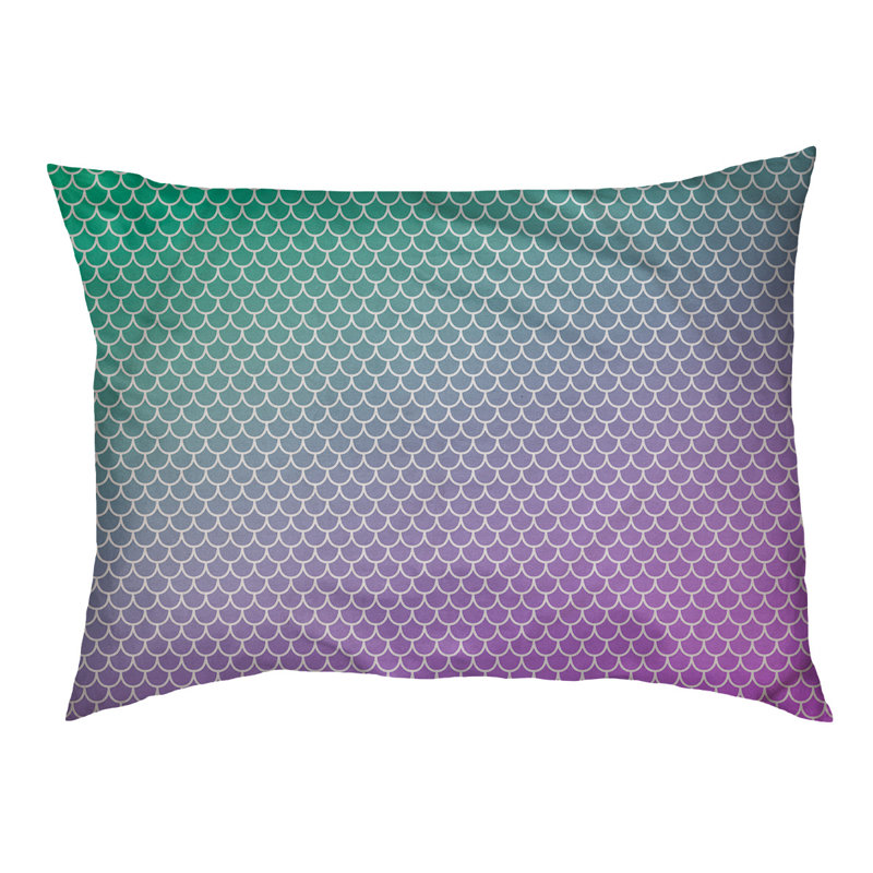 Coussin d'extérieur Campion, Moyen (L 29,5 po x P19,5 po x H 9,5 po), Vert / mauve