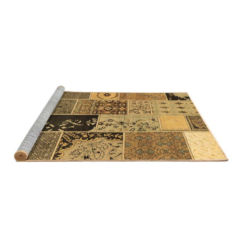 Washable Patchwork Indoor Rug, Round 3'