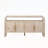 4-door Elegant Console Table With Natural Embossed Texture, Curved Edge And Metal Handles-1869944456