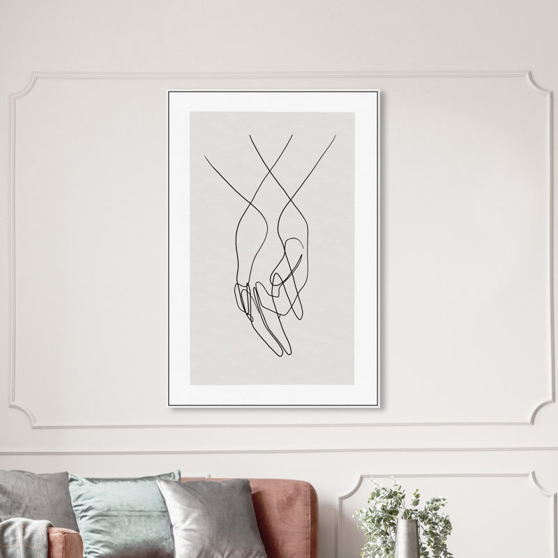 «Hands Shapes», impression sur toile, H 54 po x l 36 po, Toile encadrée, Blanc
