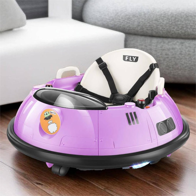 Jouet autoportant à piles pour voiture 12 volts avec télécommande, Mauve