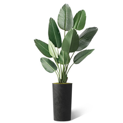 Artificial Tree In Planter, Fake Bird of Paradise Silk Tree Home Decoration (Plant Pot Plus Tree)