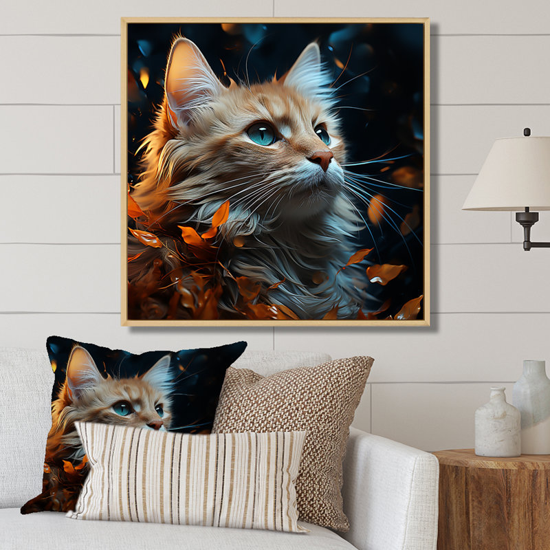 Singapour singapour, chat, reproduction sur toile, H 16 po x l 16 po x P 1 po, Cadre naturel flottant