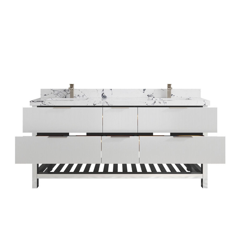 Catalina 72'' Double Bathroom Vanity with Quartz Top