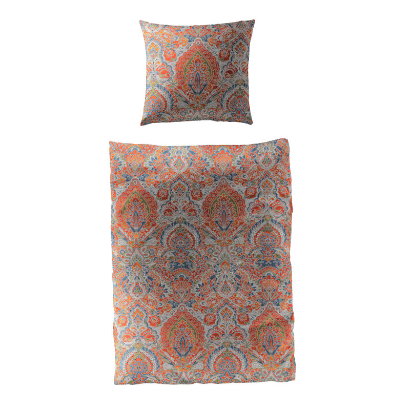 Paisley Duvet Cover Set with Pillowcases Included, Terra, 155 x 220cm Duvet Cover + 1 Pillowcase