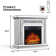 31.5'' W Small Electric Fireplace with Silver Mirrored Mantel, Crushed Diamonds inlay