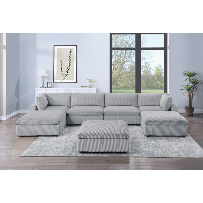 Fauteuil en velours côtelé Raijon, Velours côtelé gris