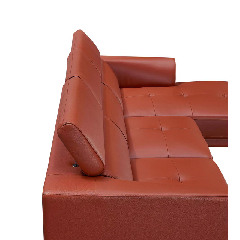 Purtee Upholstered L-Shaped Sectional, Left Hand Facing, Blue