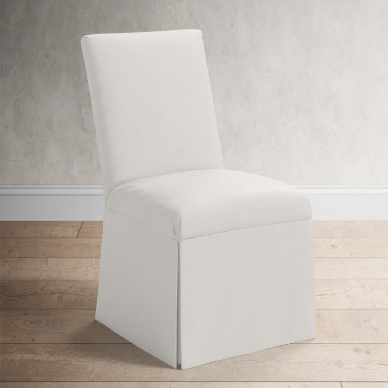 Ivanka 20'' H Upholstered Parsons Chair, Bella Light Gray Performance Velvet