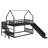 Twin-Size House-Style Metal Bunk Bed With Slide And Staircase-837875733