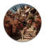 Horloge murale en bois massif Alkurhah-1060303465