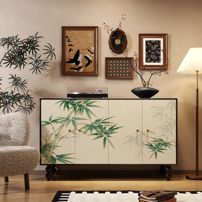 New Chinese-style solid wood entrance cabinet