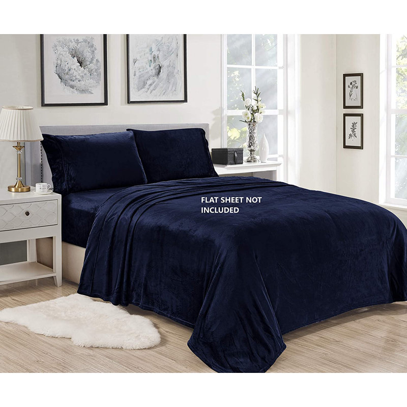 Lillith Microfiber Sheet Set, Navy