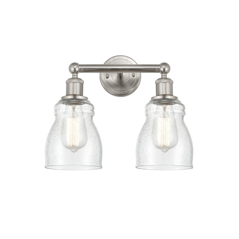 Éclairage pour meuble-lavabo à 2 lumières 13,75 po Mccarver, Granuleux, Nickel satiné brossé