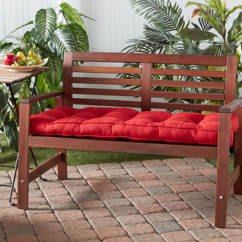 Sunbrella Outdoor Bench Seat Cushion, Canvas Jockey Red Sunbrella® Canvas