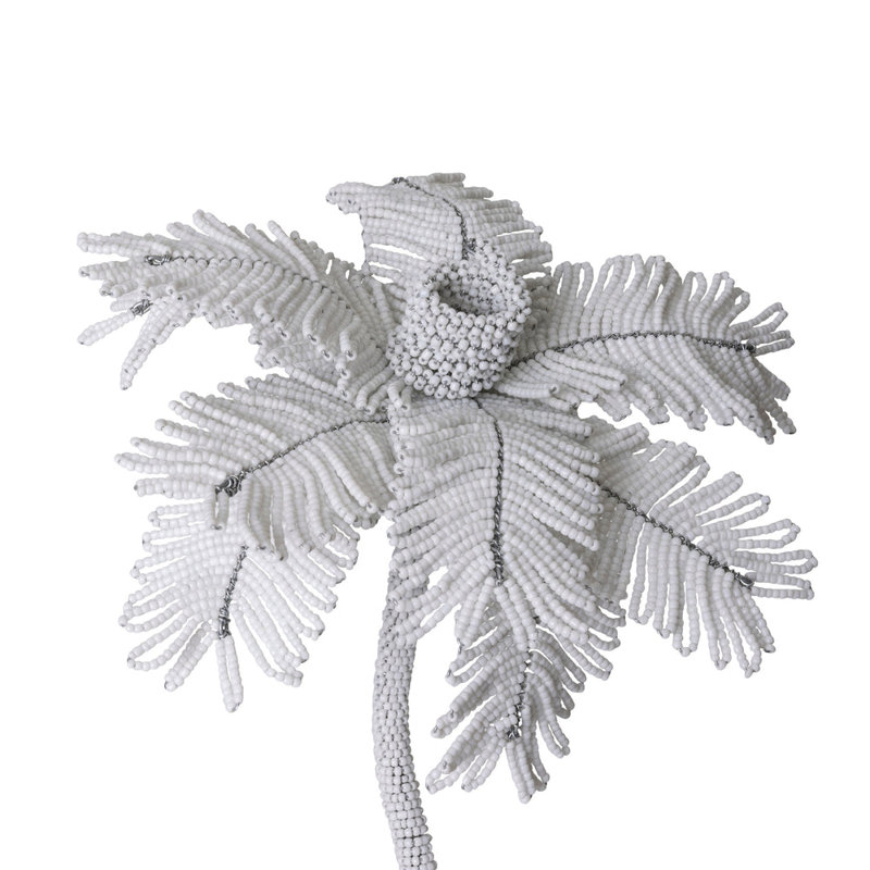 Desert Palm Tree Candlestick, White, 23" H x 9" W x 9" D