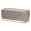 108cm Wide Tufted Rectangle Solid Colour Footstool Ottoman-821897886