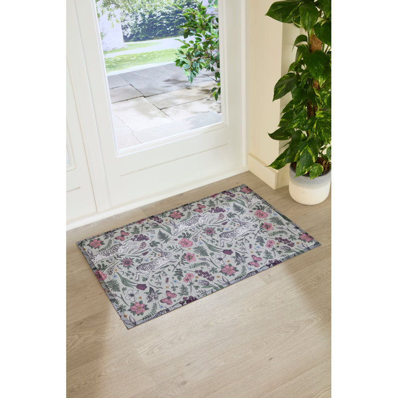 Non-Slip Doormat, Beige/Green, 60cm W x 90cm L