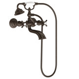 Weymouth Double Handle Wall Mounted Tub Spout Trim with Diverter and Handshower