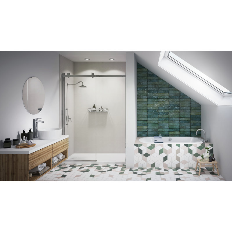 Anza™ Salon Chromatherapy Whisper 66" x 36" Drop in Combination Bathtub, Oyster