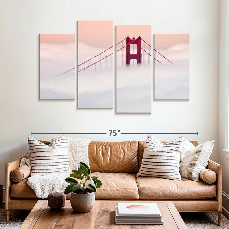 Lilie brouillard couvert Golden Gate Bridge, H 42 po x l 68 po