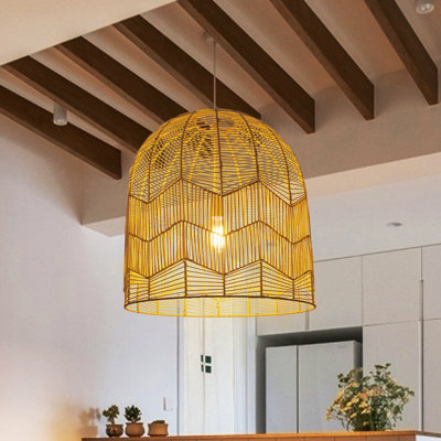 Luminaires suspendus, luminaire suspendu en osier, luminaire suspendu en rotin asiatique, éclairage de cuisine simple rétro