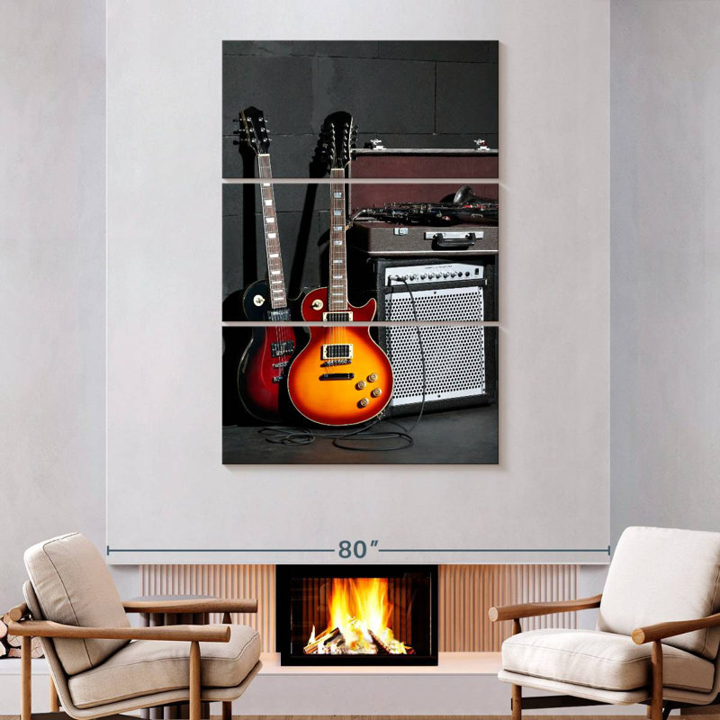 Abarca Musical Instruments And Amplifier, 74" H x 48" W