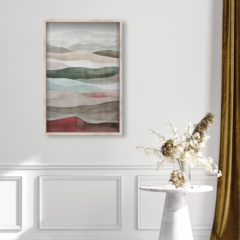Oliver Gal Organic Layers Abstract - Luxury Shadowbox Framed Wall Art, 47'' H x 32'' W, Cream