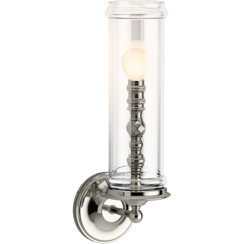 Damask 1 - Light Candle Wall Light, Polished Nickel
