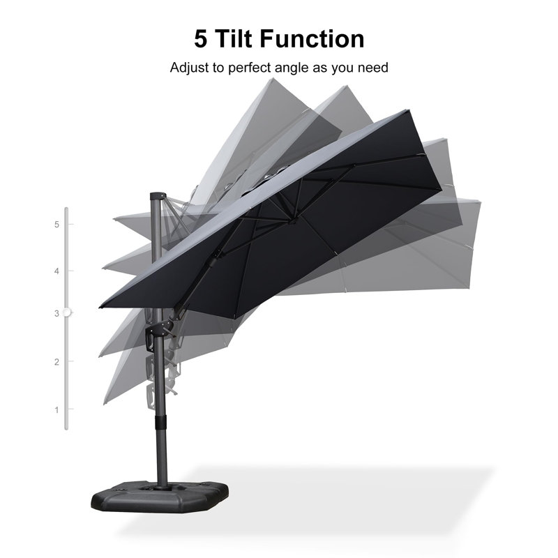 243cm X 335cm Rectangular Cantilever Parasol, Grey