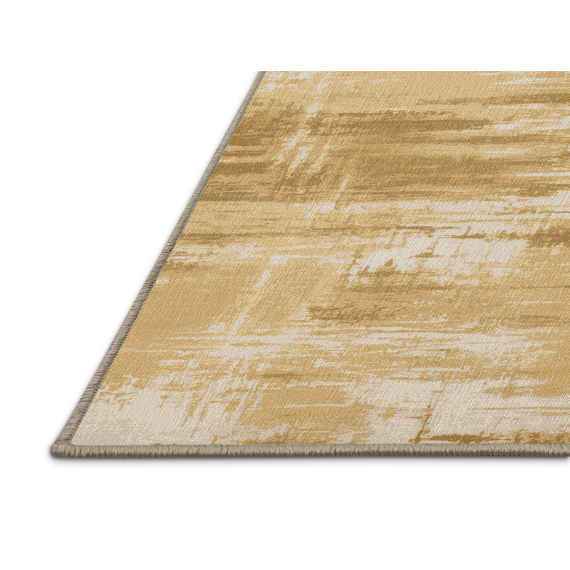Machine Washable Abstract Brown Area Rug, Rectangle 6' x 9'