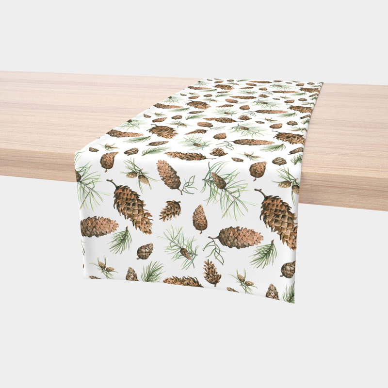 Khan Pinecones Allover Table Runner, 12" W x 72" L