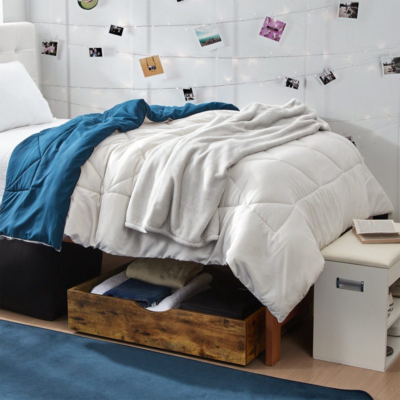 The Storage MAX - Underbed Wooden Organizer With Wheels, Warm Wood