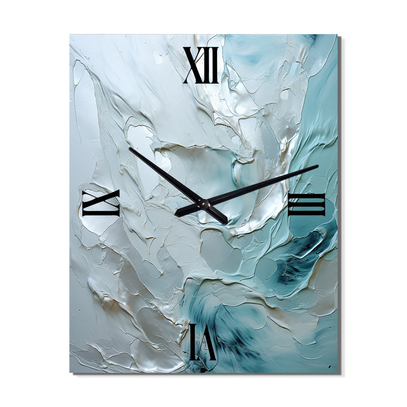 Horloge murale argentée, Surdimensionné