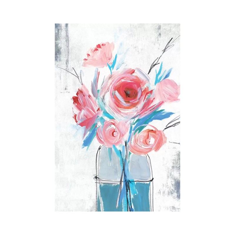 Blue Vase I by Isabelle Z - Painting on Canvas, 20.32 cm H x 30.48 cm W, Wrapped Canvas