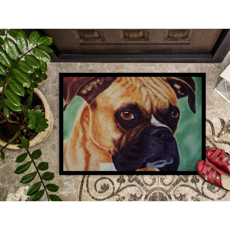 Paillasson d’extérieur antidérapant webberville boxer, Rectangle 1 pi 6 po x 2 pi 3 po