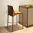 Minimalist Orange Saddle Leather Bar Stool-1977582745