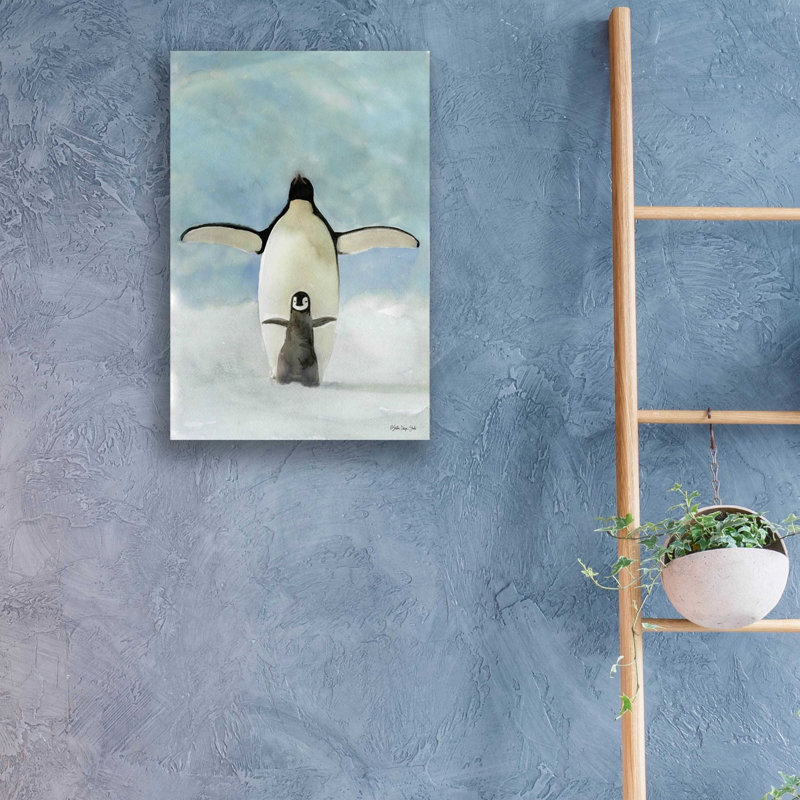 «Penguins» par Stellar Design Studio, art mural en verre acrylique, H 24 po x l 16 po x P 0,2 po