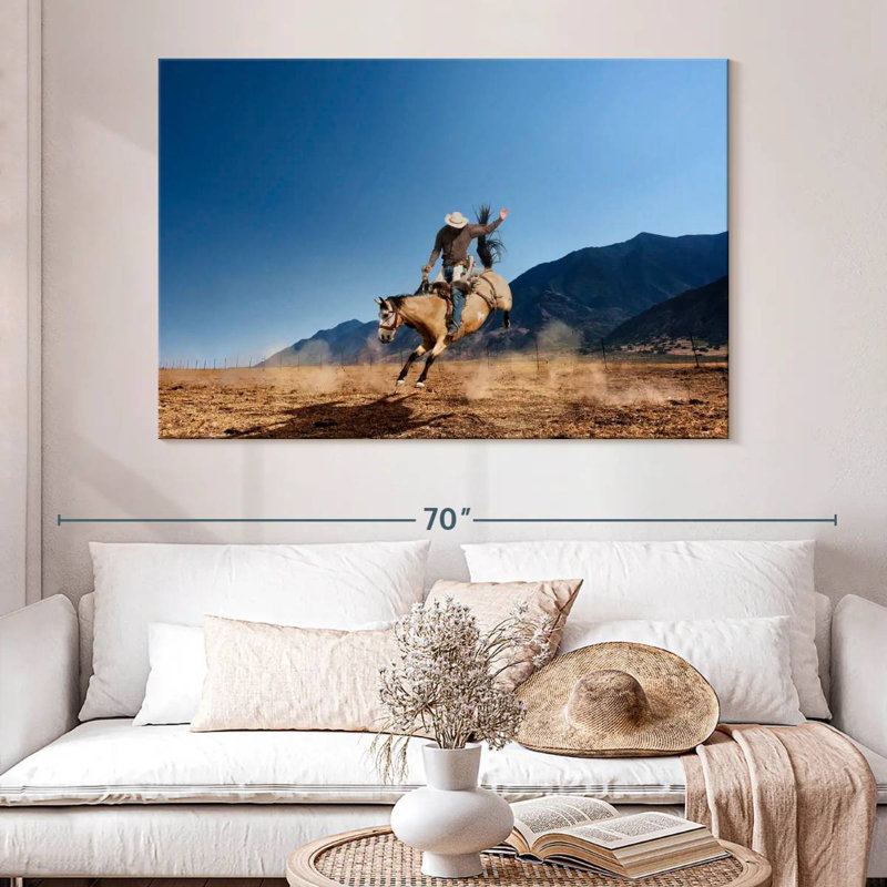 Lelar Western Cowboy, 34" H x 51" W